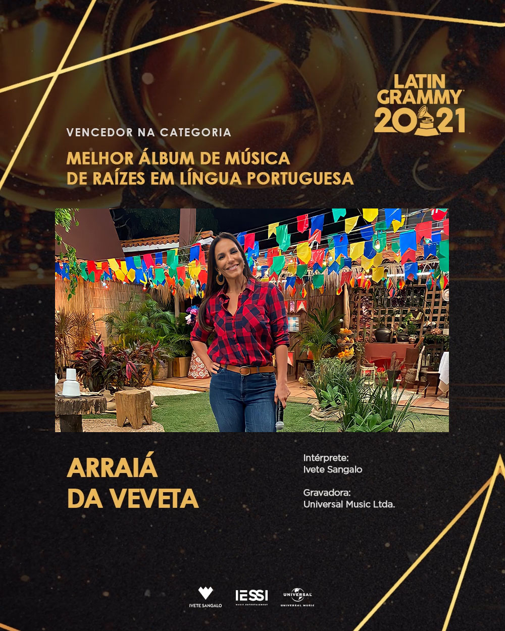 Ivete Sangalo ganha Grammy Latino com “Arraiá da Veveta”